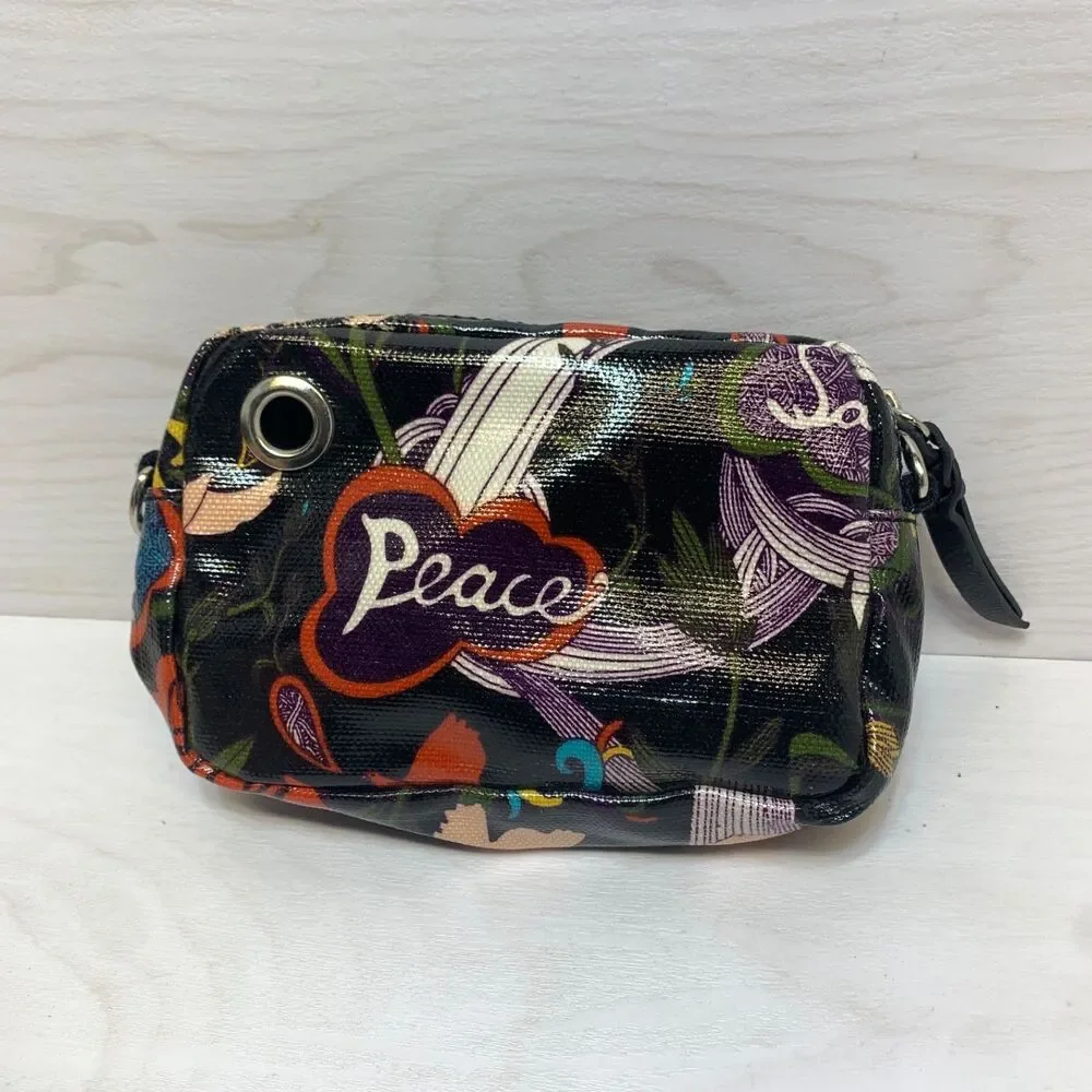 SAKROOTS Travel Cosmetic Bag‎ Make-up zipper Black River Peace Coated Canvas